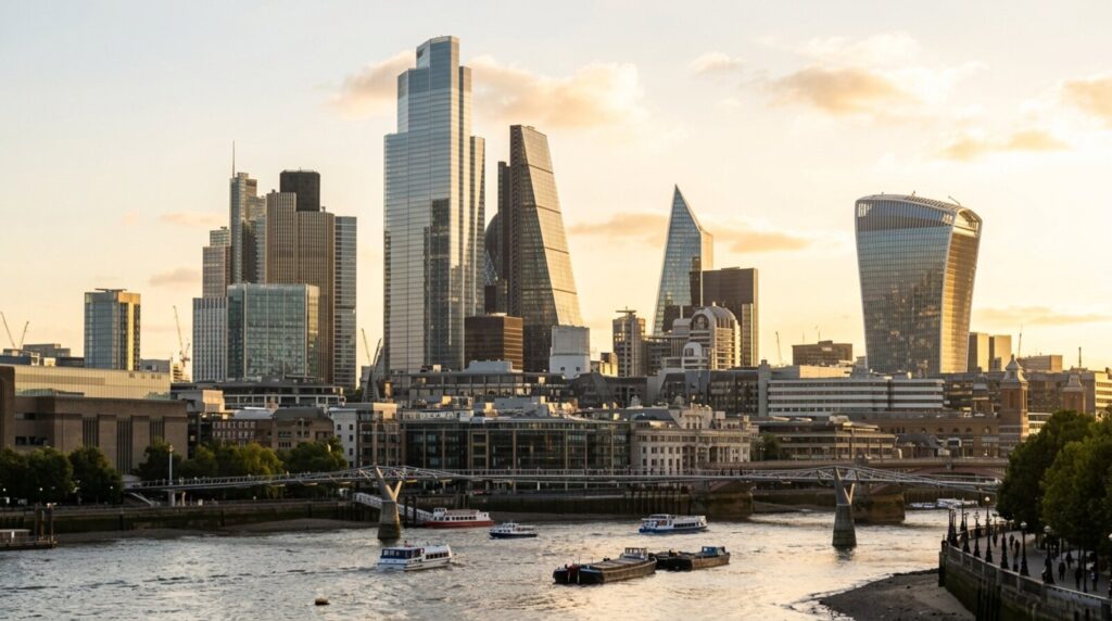 London skyline representing the city's startup and AI sector